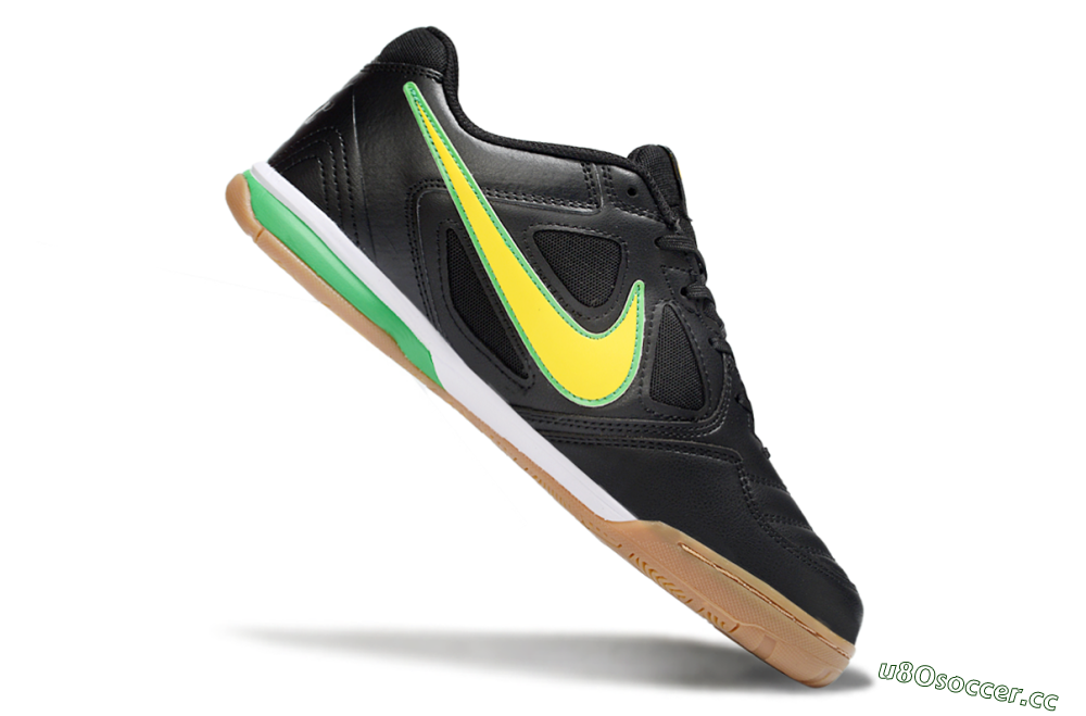 Men's Supreme x Nike SB Gato IC Indoor & Futsal Low-Tops Football Shoes - Black/Lime Green/Yellow Glow 4