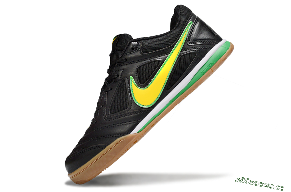 Men's Supreme x Nike SB Gato IC Indoor & Futsal Low-Tops Football Shoes - Black/Lime Green/Yellow Glow 5