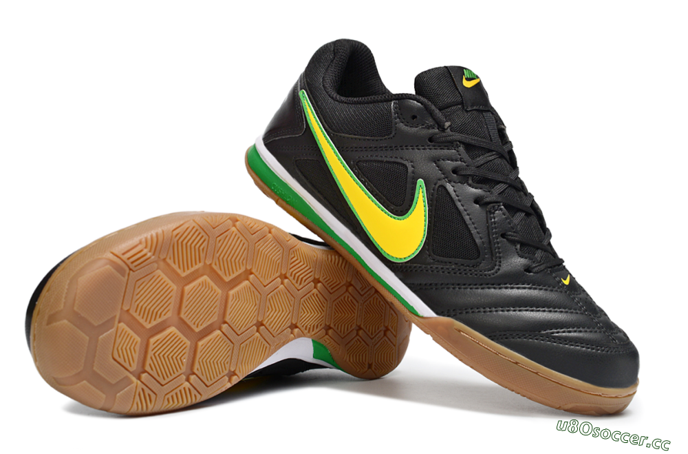 Men's Supreme x Nike SB Gato IC Indoor & Futsal Low-Tops Football Shoes - Black/Lime Green/Yellow Glow 1