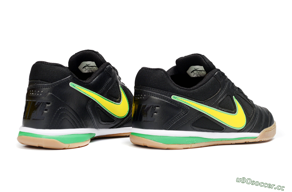 Men's Supreme x Nike SB Gato IC Indoor & Futsal Low-Tops Football Shoes - Black/Lime Green/Yellow Glow 6