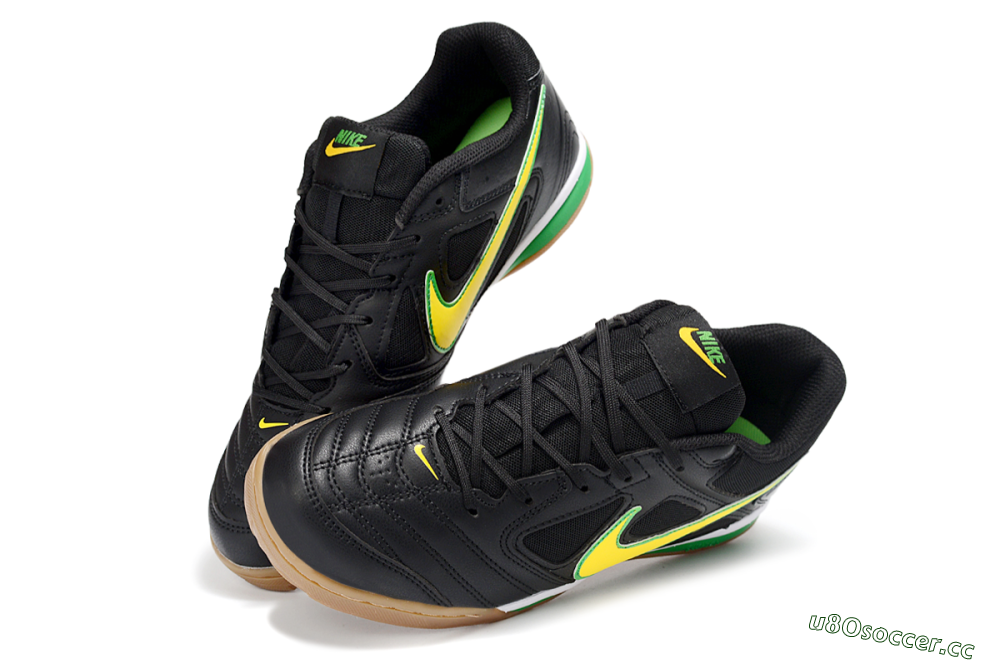 Men's Supreme x Nike SB Gato IC Indoor & Futsal Low-Tops Football Shoes - Black/Lime Green/Yellow Glow 3