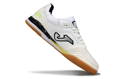 Men's Joma Top Flex IC Indoor & Futsal Low-Tops Football Shoes - White/Black/Neon Green