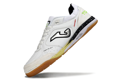 Men's Joma Top Flex IC Indoor & Futsal Low-Tops Football Shoes - White/Black/Neon Green