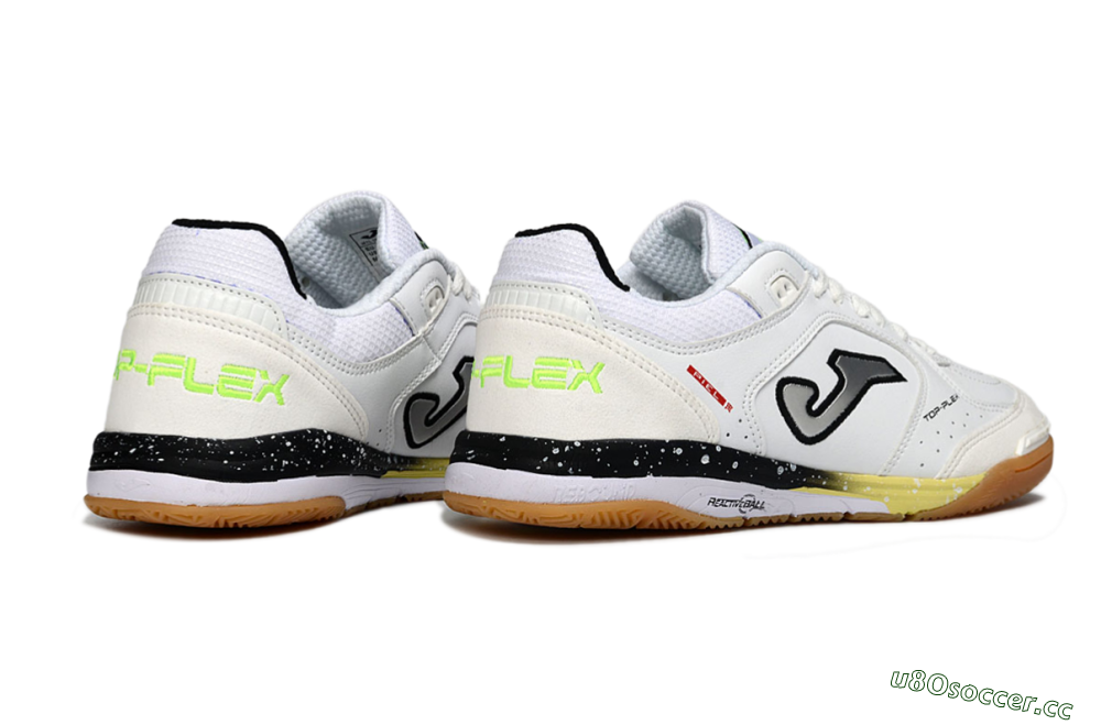 Men's Joma Top Flex IC Indoor & Futsal Low-Tops Football Shoes - White/Black/Neon Green 6