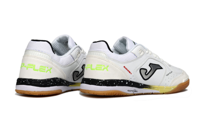 Men's Joma Top Flex IC Indoor & Futsal Low-Tops Football Shoes - White/Black/Neon Green