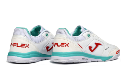 Men's Joma Top Flex IC Indoor & Futsal Low-Tops Football Shoes - White/Aqua Blue/Red