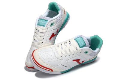 Men's Joma Top Flex IC Indoor & Futsal Low-Tops Football Shoes - White/Aqua Blue/Red