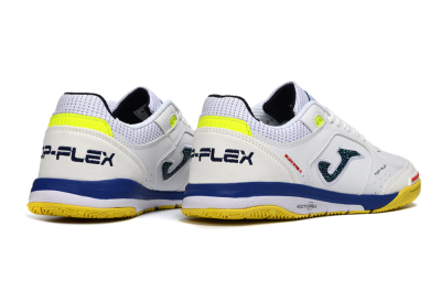 Men's Joma Top Flex IC Indoor & Futsal Low-Tops Football Shoes - White/Bright Yellow/Royal Blue