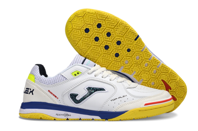 Men's Joma Top Flex IC Indoor & Futsal Low-Tops Football Shoes - White/Bright Yellow/Royal Blue