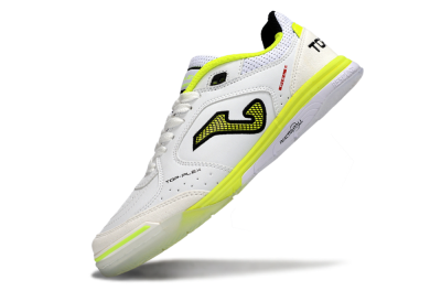Men's Joma Top Flex IC Indoor & Futsal Low-Tops Football Shoes - White/Neon Yellow/Black