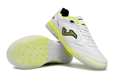 Men's Joma Top Flex IC Indoor & Futsal Low-Tops Football Shoes - White/Neon Yellow/Black