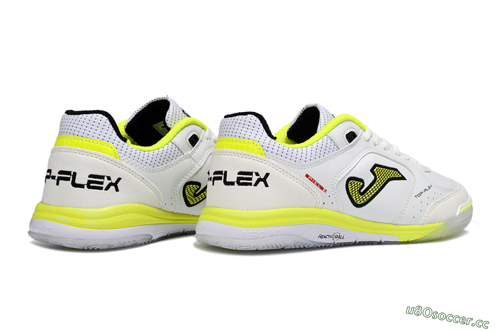 Men's Joma Top Flex IC Indoor & Futsal Low-Tops Football Shoes - White/Neon Yellow/Black 6