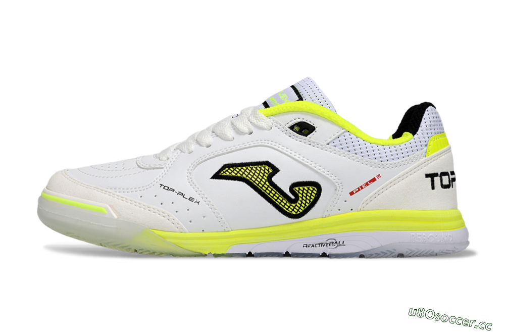 Men's Joma Top Flex IC Indoor & Futsal Low-Tops Football Shoes - White/Neon Yellow/Black 0