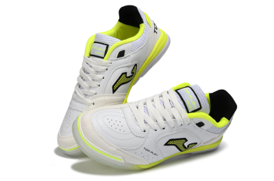 Men's Joma Top Flex IC Indoor & Futsal Low-Tops Football Shoes - White/Neon Yellow/Black