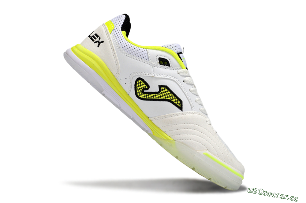 Men's Joma Top Flex IC Indoor & Futsal Low-Tops Football Shoes - White/Neon Yellow/Black 4