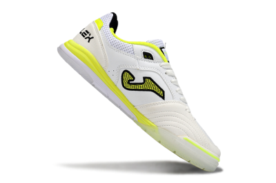 Men's Joma Top Flex IC Indoor & Futsal Low-Tops Football Shoes - White/Neon Yellow/Black