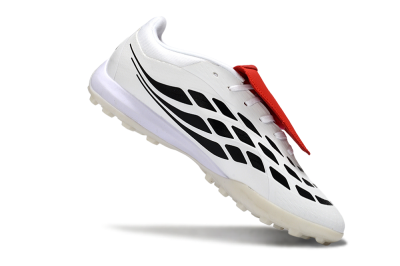 Men's Adidas Predator 26 Elite Fold-Over Tongue TF Artificial Turf Low-Tops Football Shoes - White/Crimson Red/Black