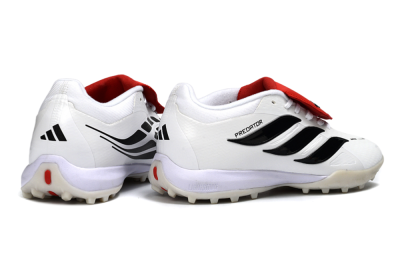 Men's Adidas Predator 26 Elite Fold-Over Tongue TF Artificial Turf Low-Tops Football Shoes - White/Crimson Red/Black