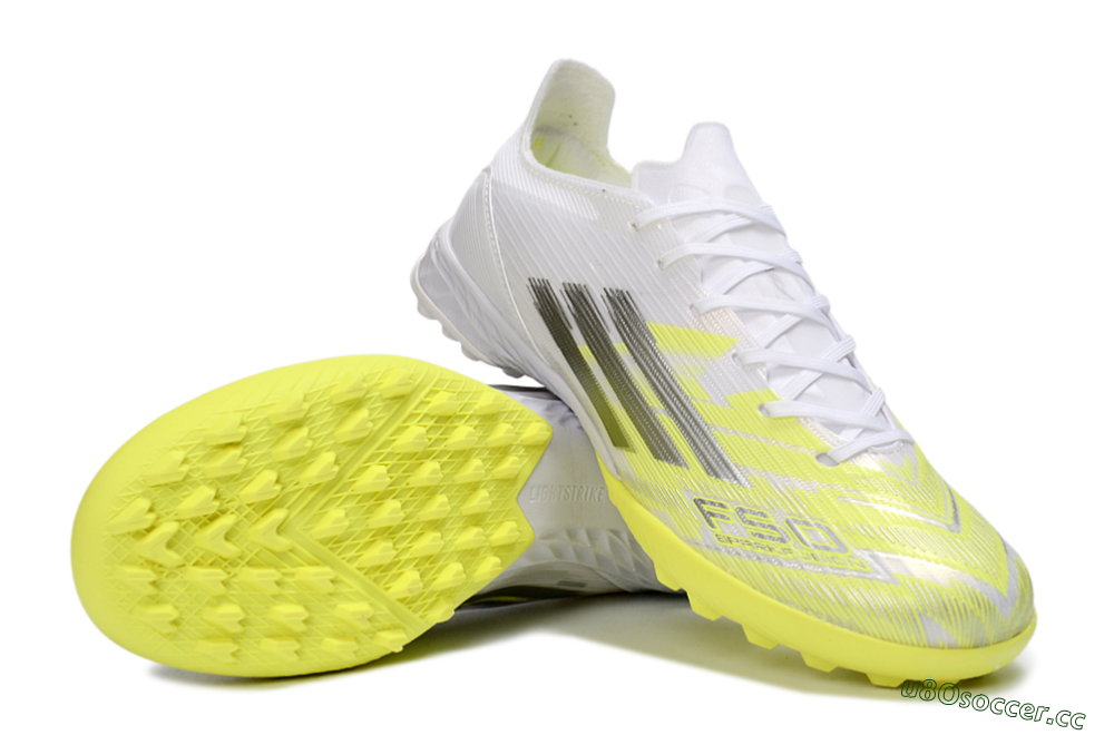 Unisex Adidas F50 Pro TF Artificial Turf Low-Tops Football Shoes - Yellow/Luminous Yellow/White 3