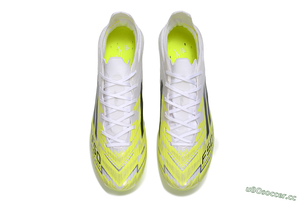 Unisex Adidas F50 Elite FG Firm Ground Low-Tops Football Boots - Yellow/Vibrant Lime/Crystal White 4
