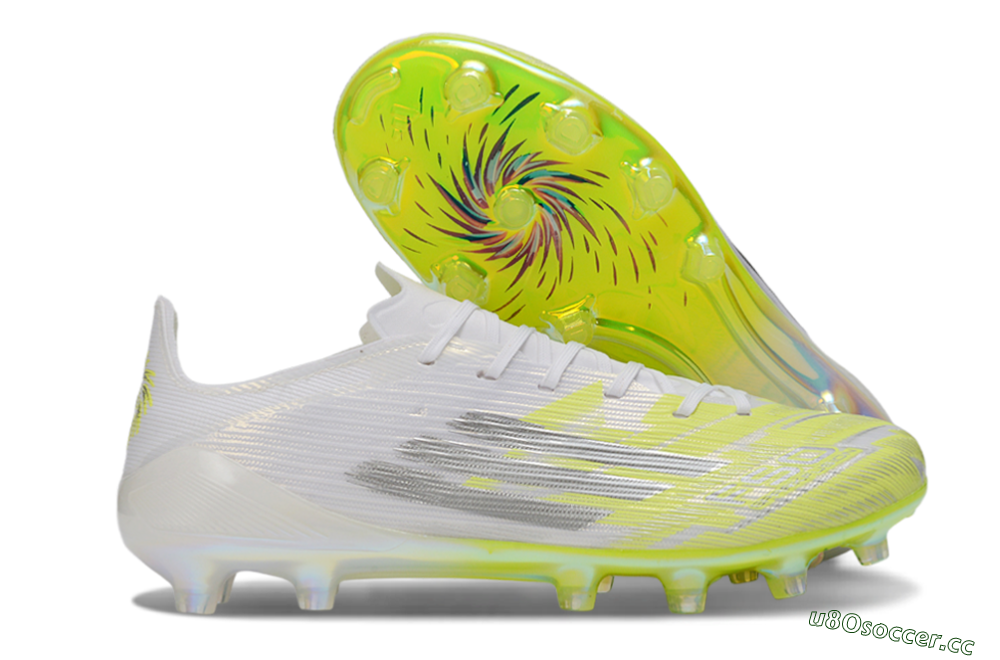 Unisex Adidas F50 Elite FG Firm Ground Low-Tops Football Boots - Yellow/Vibrant Lime/Crystal White 2