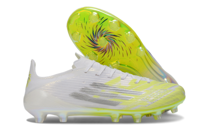 Unisex Adidas F50 Elite FG Firm Ground Low-Tops Football Boots - Yellow/Vibrant Lime/Crystal White