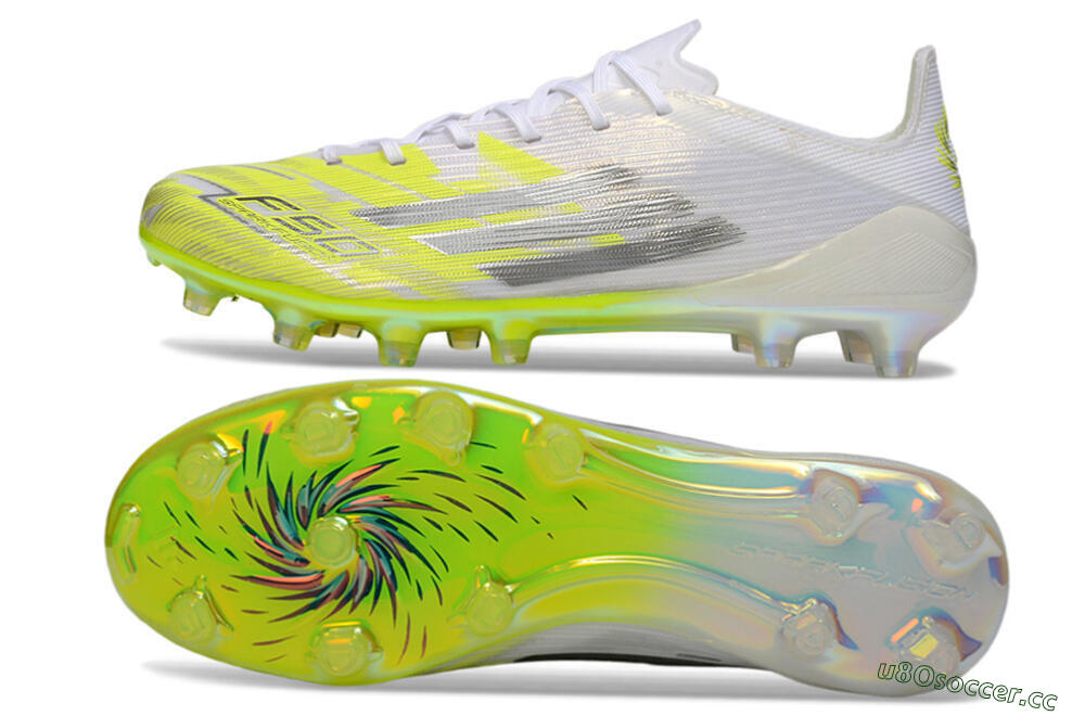 Unisex Adidas F50 Elite FG Firm Ground Low-Tops Football Boots - Yellow/Vibrant Lime/Crystal White 1