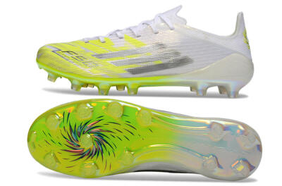 Unisex Adidas F50 Elite FG Firm Ground Low-Tops Football Boots - Yellow/Vibrant Lime/Crystal White