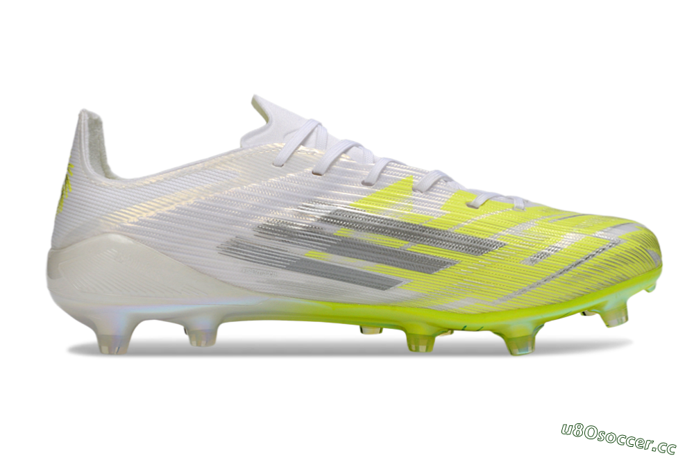 Unisex Adidas F50 Elite FG Firm Ground Low-Tops Football Boots - Yellow/Vibrant Lime/Crystal White 7