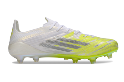 Unisex Adidas F50 Elite FG Firm Ground Low-Tops Football Boots - Yellow/Vibrant Lime/Crystal White