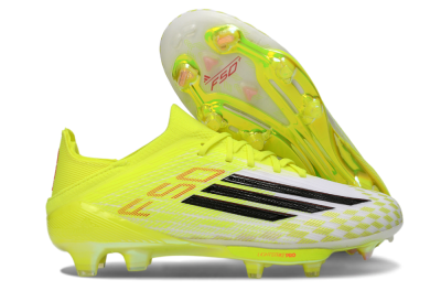 Unisex Adidas F50 Lightstrike Pro FG Firm Ground Low-Tops Football Boots - Yellow/Lime Burst/White Flash