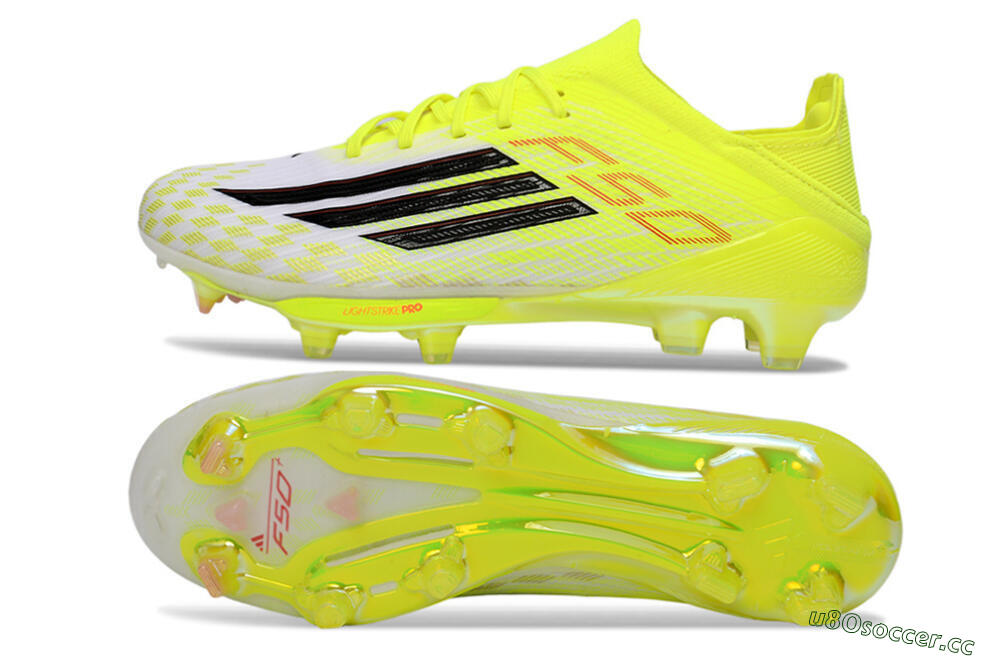 Unisex Adidas F50 Lightstrike Pro FG Firm Ground Low-Tops Football Boots - Yellow/Lime Burst/White Flash 1