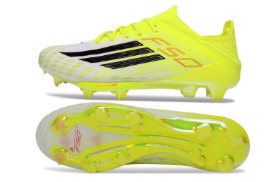 Unisex Adidas F50 Lightstrike Pro FG Firm Ground Low-Tops Football Boots - Yellow/Lime Burst/White Flash