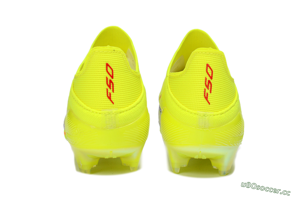 Unisex Adidas F50 Lightstrike Pro Laceless FG Firm Ground Low-Tops Football Boots - Yellow/Luminous Yellow/Electric Green 5