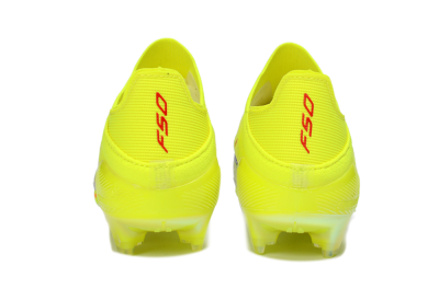 Unisex Adidas F50 Lightstrike Pro Laceless FG Firm Ground Low-Tops Football Boots - Yellow/Luminous Yellow/Electric Green