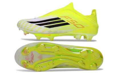 Unisex Adidas F50 Lightstrike Pro Laceless FG Firm Ground Low-Tops Football Boots - Yellow/Luminous Yellow/Electric Green