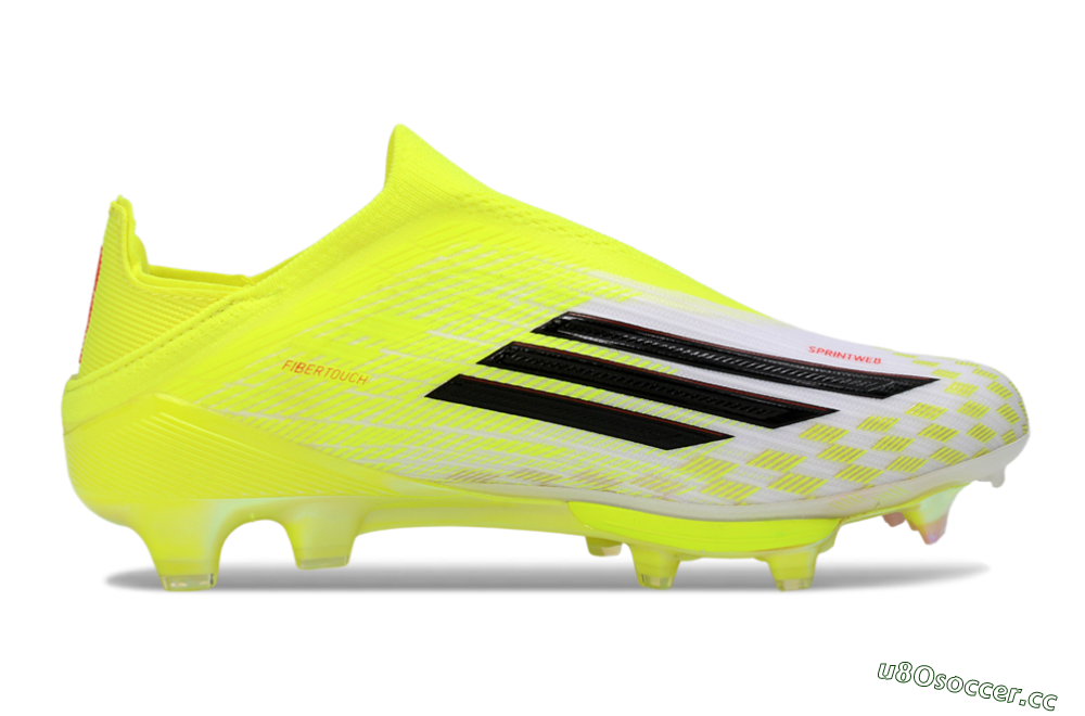 Unisex Adidas F50 Lightstrike Pro Laceless FG Firm Ground Low-Tops Football Boots - Yellow/Luminous Yellow/Electric Green 7