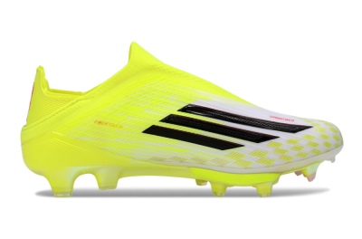 Unisex Adidas F50 Lightstrike Pro Laceless FG Firm Ground Low-Tops Football Boots - Yellow/Luminous Yellow/Electric Green