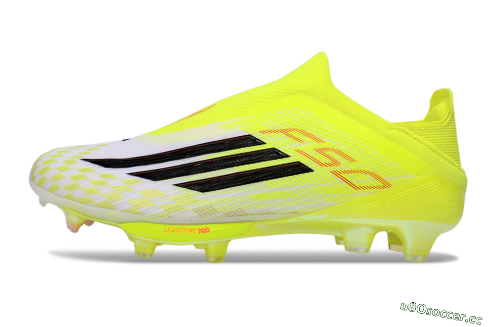 Unisex Adidas F50 Lightstrike Pro Laceless FG Firm Ground Low-Tops Football Boots - Yellow/Luminous Yellow/Electric Green 0