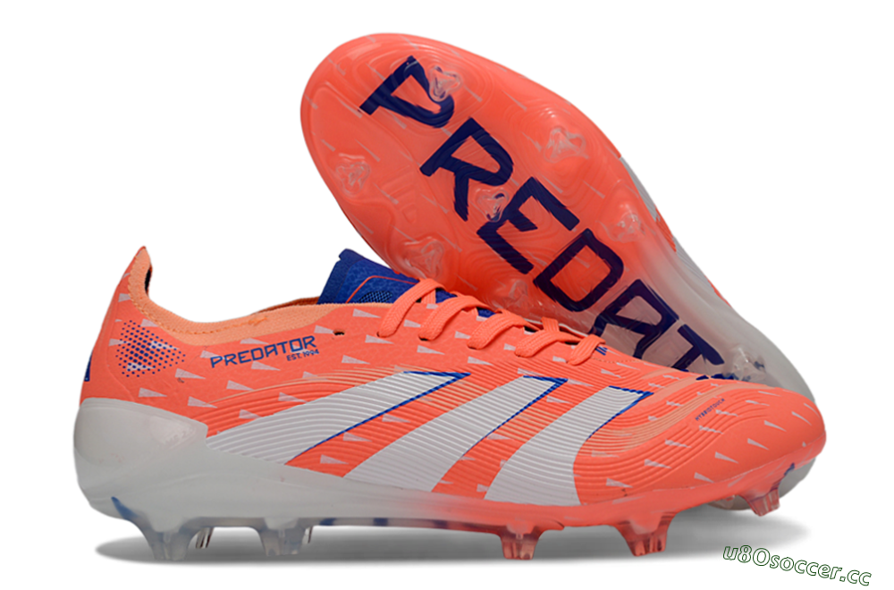 Men's Adidas Predator 25 Elite FG Firm Ground Low-Tops Football Boots - Pink/Electric Pink/White 2
