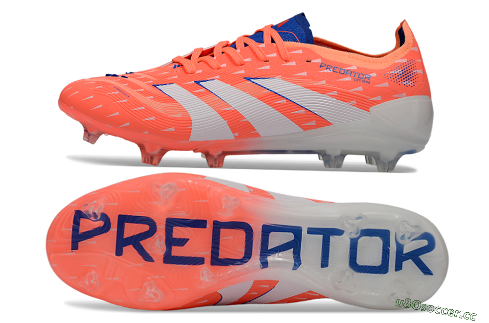 Men's Adidas Predator 25 Elite FG Firm Ground Low-Tops Football Boots - Pink/Electric Pink/White 1