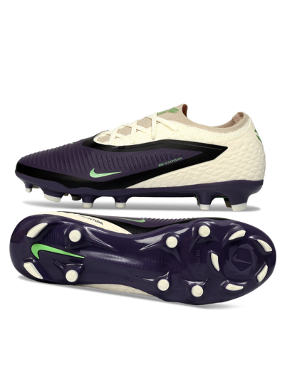 Unisex Nike Phantom 6 Low Elite FG Firm Ground Low-Tops Football Boots - Purple/Pearl White/Lime Green