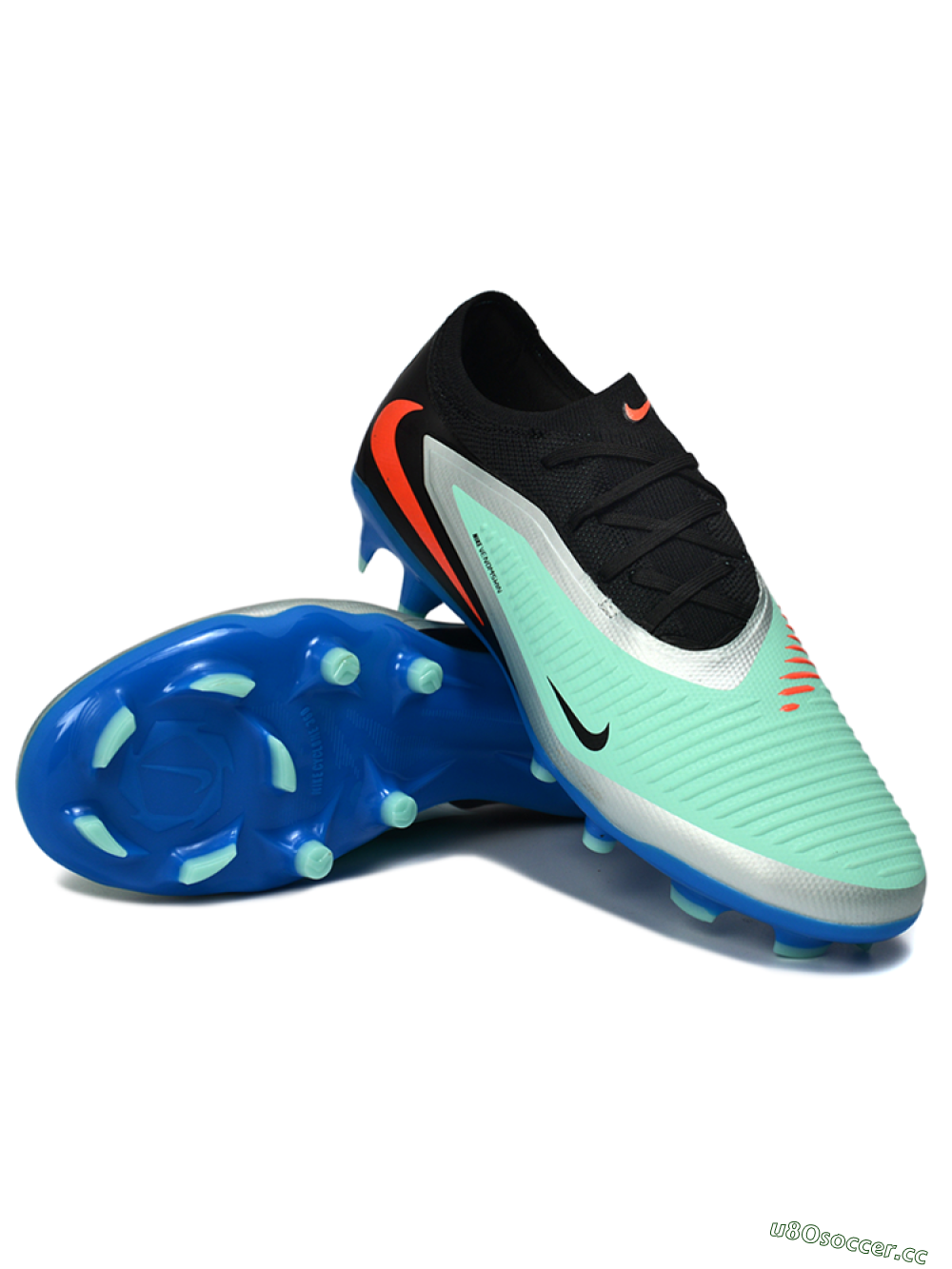Unisex Nike Phantom 6 Low Elite FG Firm Ground Low-Tops Football Boots - Aqua/Coral Blue/Silver 3