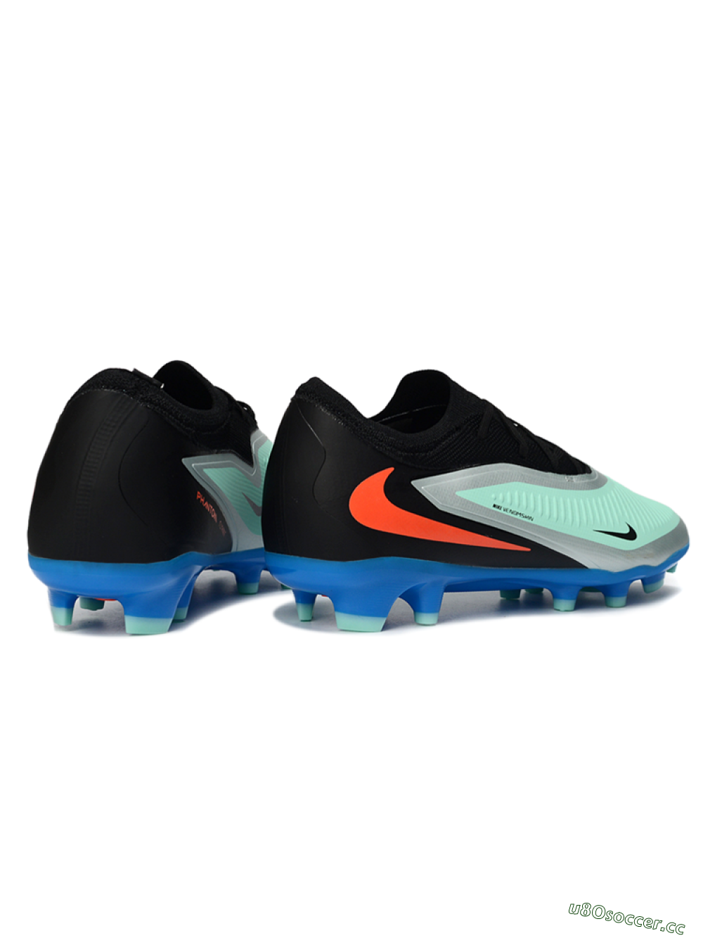 Unisex Nike Phantom 6 Low Elite FG Firm Ground Low-Tops Football Boots - Aqua/Coral Blue/Silver 6