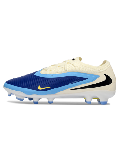 Unisex Nike Phantom 6 Low Elite FG Firm Ground Low-Tops Football Boots - Blue/Electric Blue/Sunny Yellow