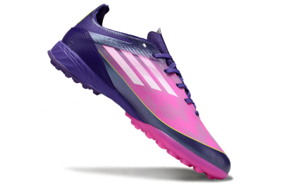 Unisex Adidas F50 Pro TF Artificial Turf Low-Tops Football Shoes - Purple/Bright Pink/Neon Yellow