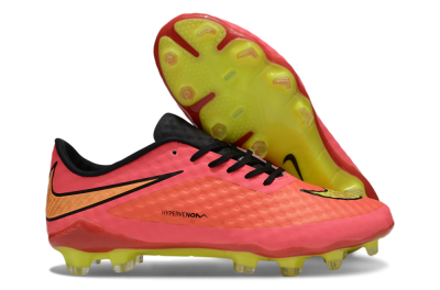 Men's Nike Hypervenom Phantom FG Firm Ground Low-Tops Football Boots - Magenta/Bright Pink/Volt Yellow
