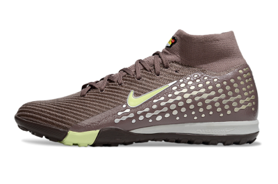 Unisex Nike Air Zoom Mercurial Superfly 10 Elite TF Artificial Turf High-Tops Football Shoes - Brown/Lime Green/Charcoal Grey