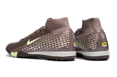 Unisex Nike Air Zoom Mercurial Superfly 10 Elite TF Artificial Turf High-Tops Football Shoes - Brown/Lime Green/Charcoal Grey