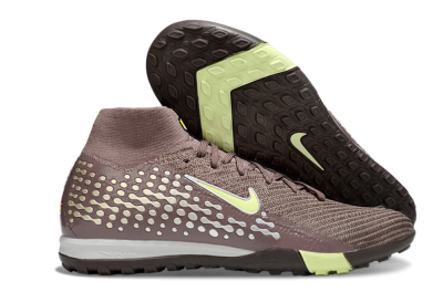 Unisex Nike Air Zoom Mercurial Superfly 10 Elite TF Artificial Turf High-Tops Football Shoes - Brown/Lime Green/Charcoal Grey